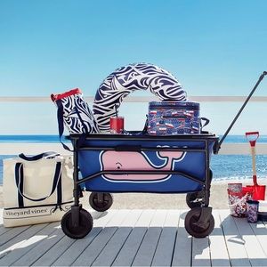 Vineyard Vines for Target Beach Wagon New Collapsible Blue with Pink Whale